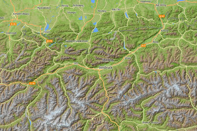 Tirol Karte Relief